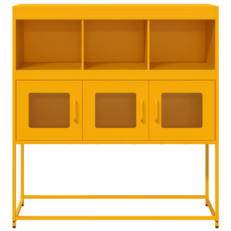Sideboard Senfgelb 100,5x39x107 cm Kaltgewalzter Stahl