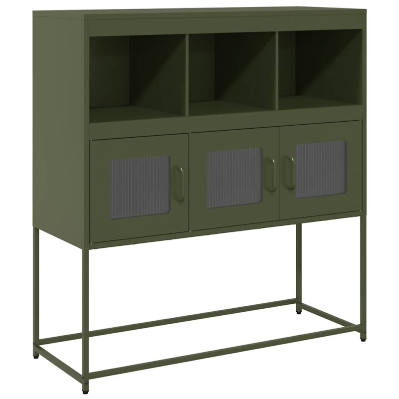 Sideboard Olivgrün 100,5x39x107 cm Kaltgewalzter Stahl