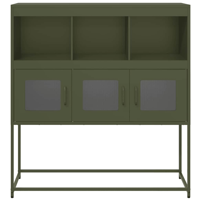Sideboard Olivgrün 100,5x39x107 cm Kaltgewalzter Stahl