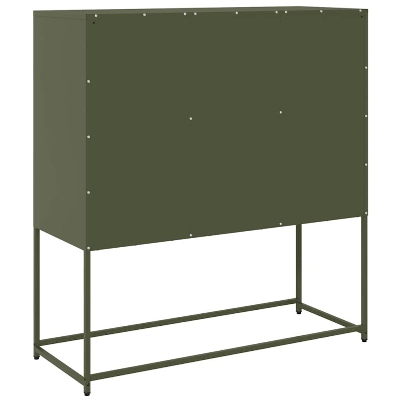Sideboard Olivgrün 100,5x39x107 cm Kaltgewalzter Stahl
