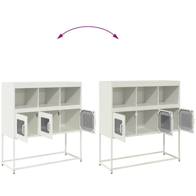 Sideboard Weiß 100,5x39x107 cm Kaltgewalzter Stahl