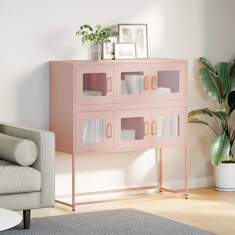 Sideboard Rosa 100,5x39x107 cm Kaltgewalzter Stahl