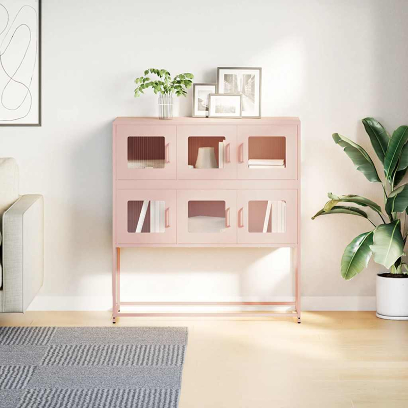 Sideboard Rosa 100,5x39x107 cm Kaltgewalzter Stahl