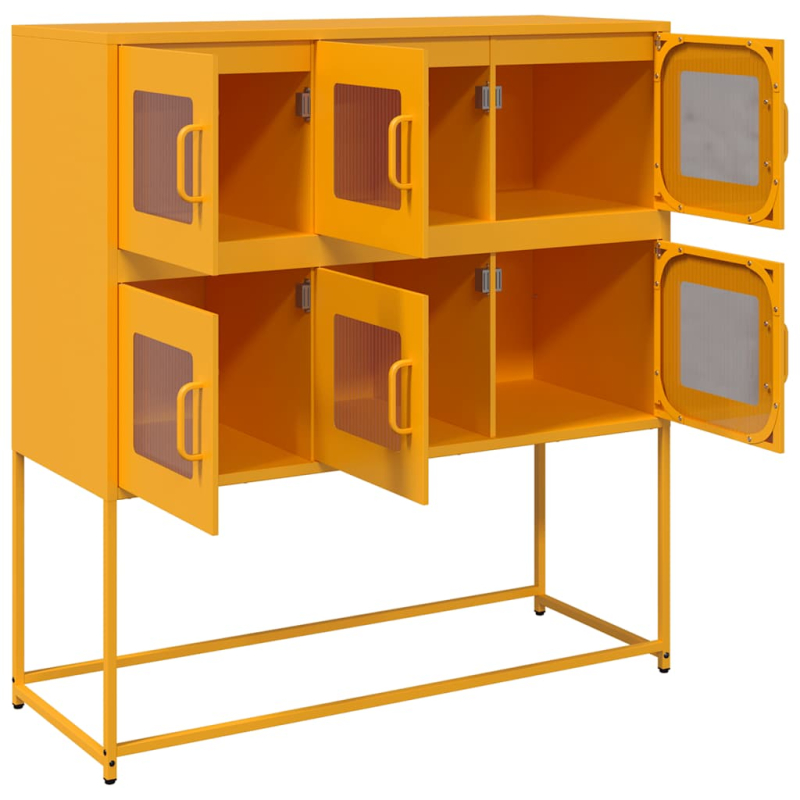 Sideboard Senfgelb 100,5x39x107 cm Kaltgewalzter Stahl