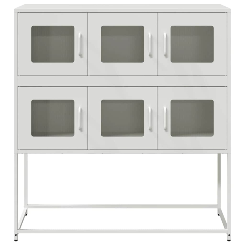 Sideboard Weiß 100,5x39x107 cm Kaltgewalzter Stahl