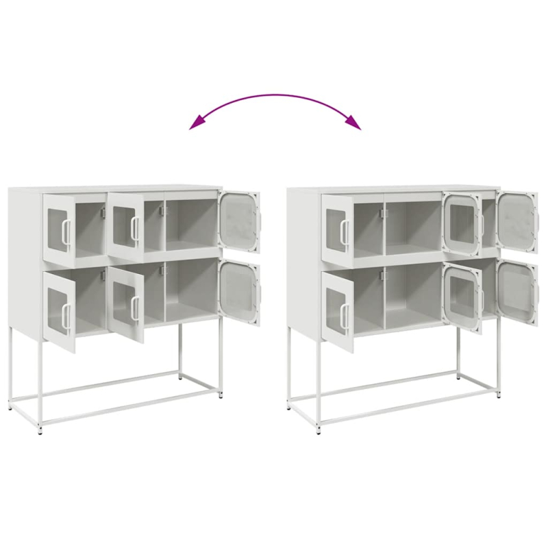 Sideboard Weiß 100,5x39x107 cm Kaltgewalzter Stahl