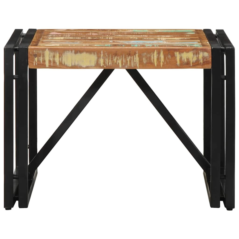 Couchtisch Mehrfarbig 50x50x35 cm Altholz Massivholz