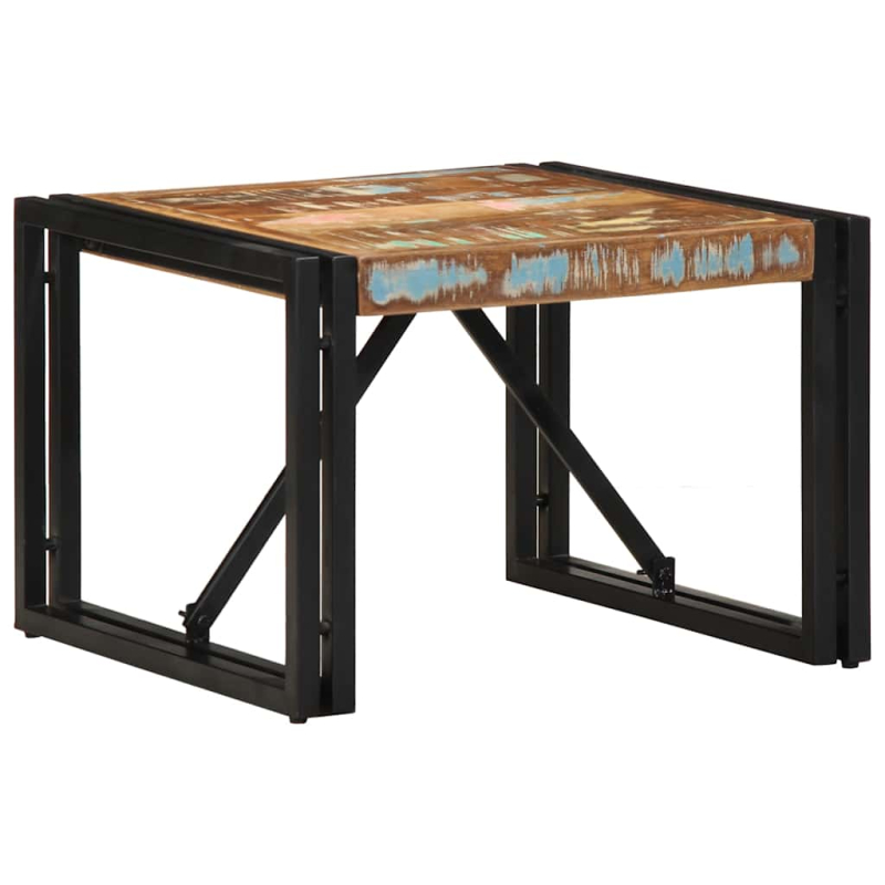 Couchtisch Mehrfarbig 50x50x35 cm Altholz Massivholz