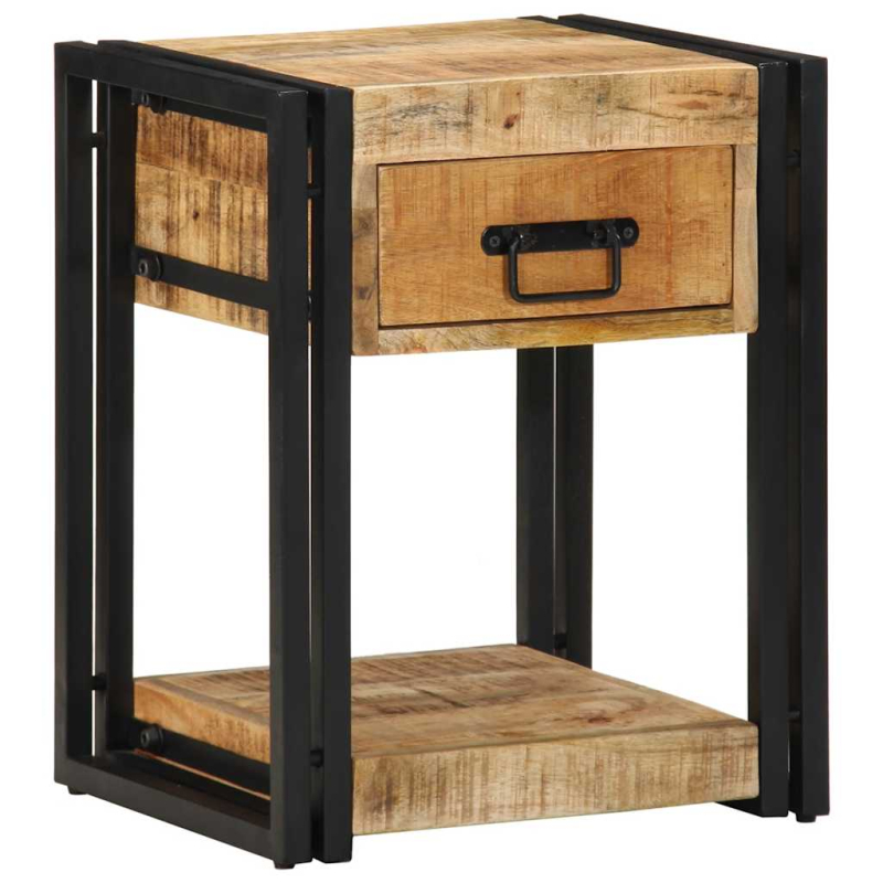 Nachttische 2 Stk. 40x35x50 cm Raues Massivholz Mango