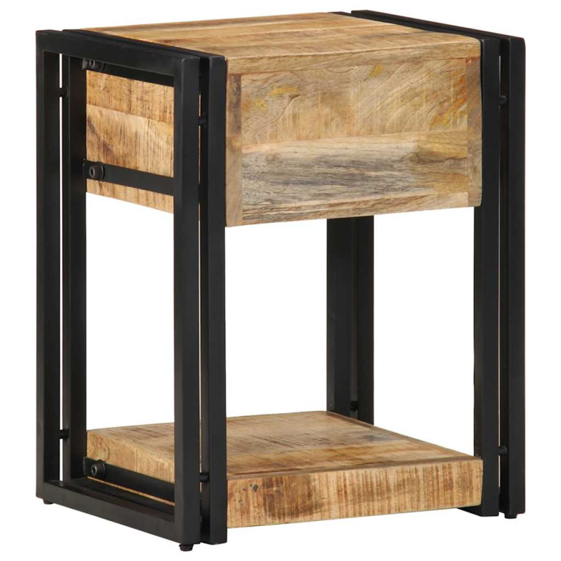 Nachttische 2 Stk. 40x35x50 cm Raues Massivholz Mango