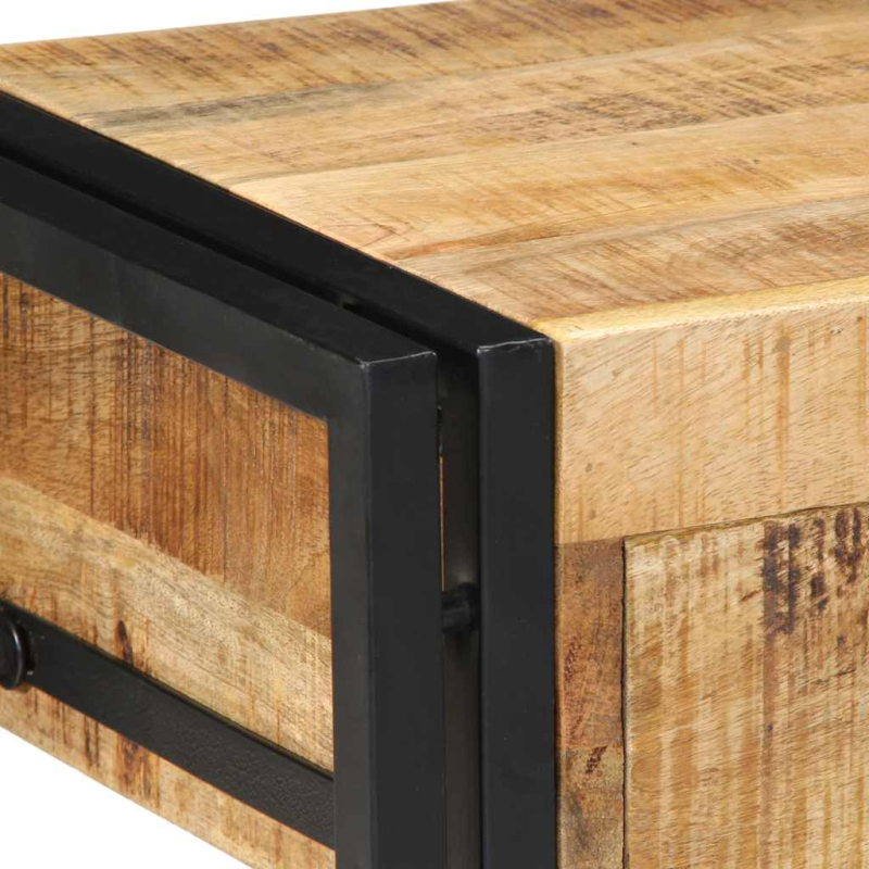 Nachttische 2 Stk. 40x35x50 cm Raues Massivholz Mango