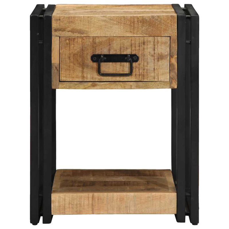 Nachttische 2 Stk. 40x40x50 cm Raues Massivholz Mango