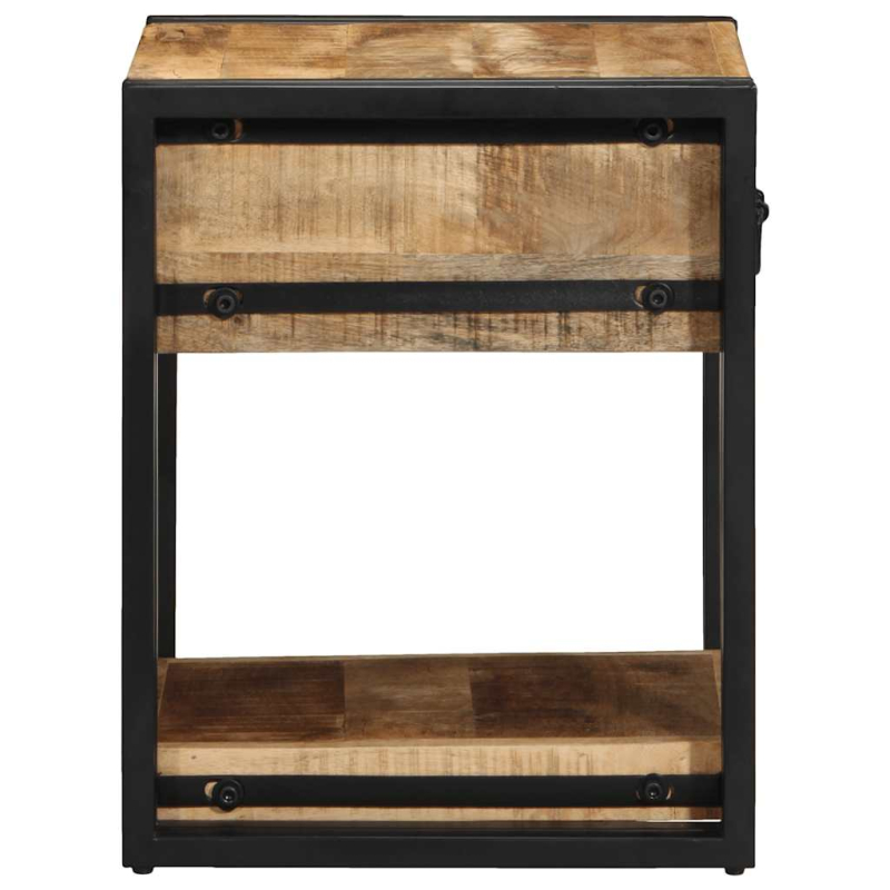 Nachttische 2 Stk. 40x40x50 cm Raues Massivholz Mango