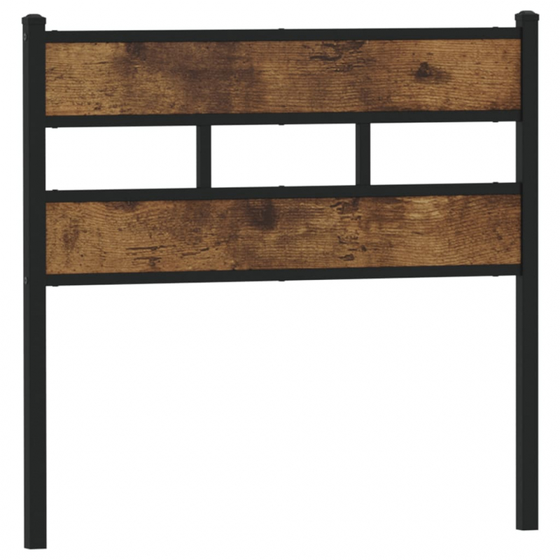 Kopfteil Räuchereiche 80 cm Eisen und Holzwerkstoff