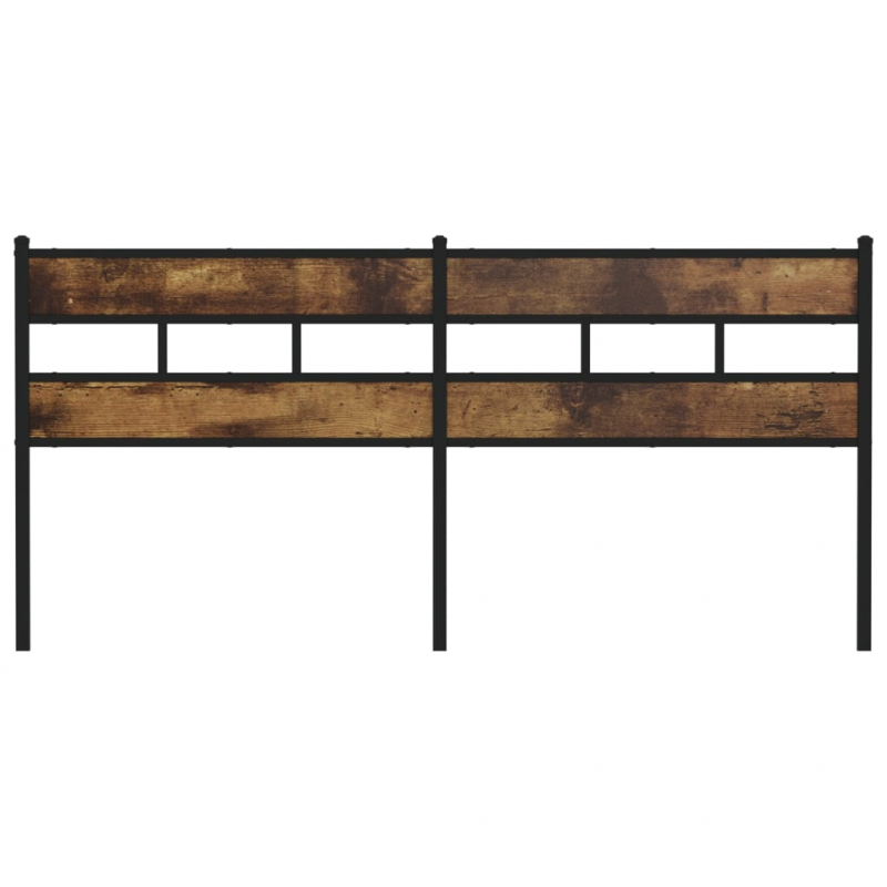 Kopfteil Räuchereiche 193 cm Eisen und Holzwerkstoff