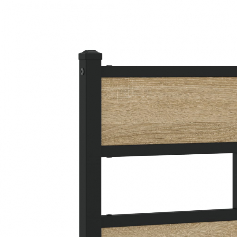 Kopfteil Sonoma-Eiche 90 cm Eisen und Holzwerkstoff
