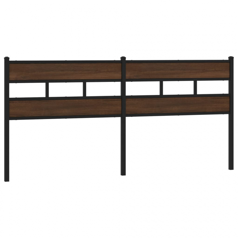 Kopfteil Braun Eichen-Optik 190 cm Stahl und Holzwerkstoff