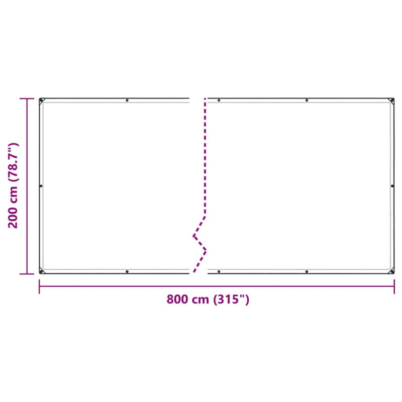 Transparente Plane mit Ösen 2x8 m Polyethylen
