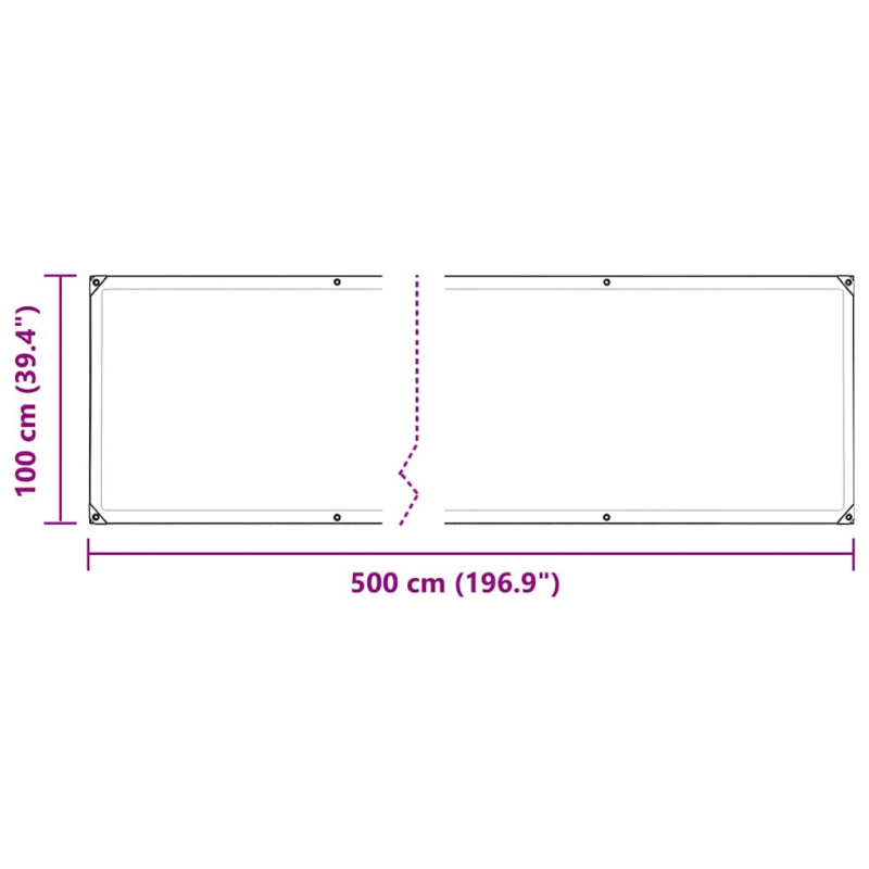 Transparente Plane mit Ösen 1x5 m Polyethylen