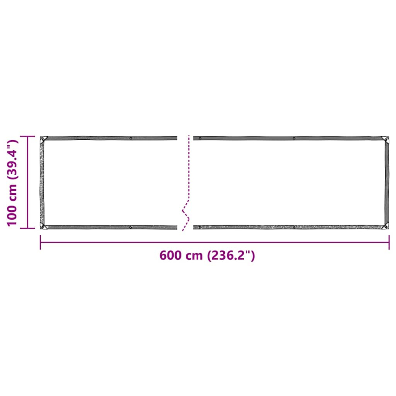 Transparente Plane mit Ösen 1x6 m Polyethylen