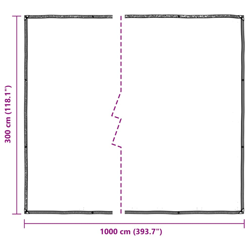 Transparente Plane mit Ösen 3x10 m Polyethylen