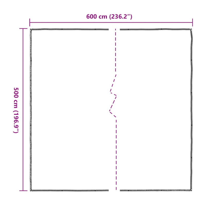 Transparente Plane mit Ösen 5x6 m Polyethylen