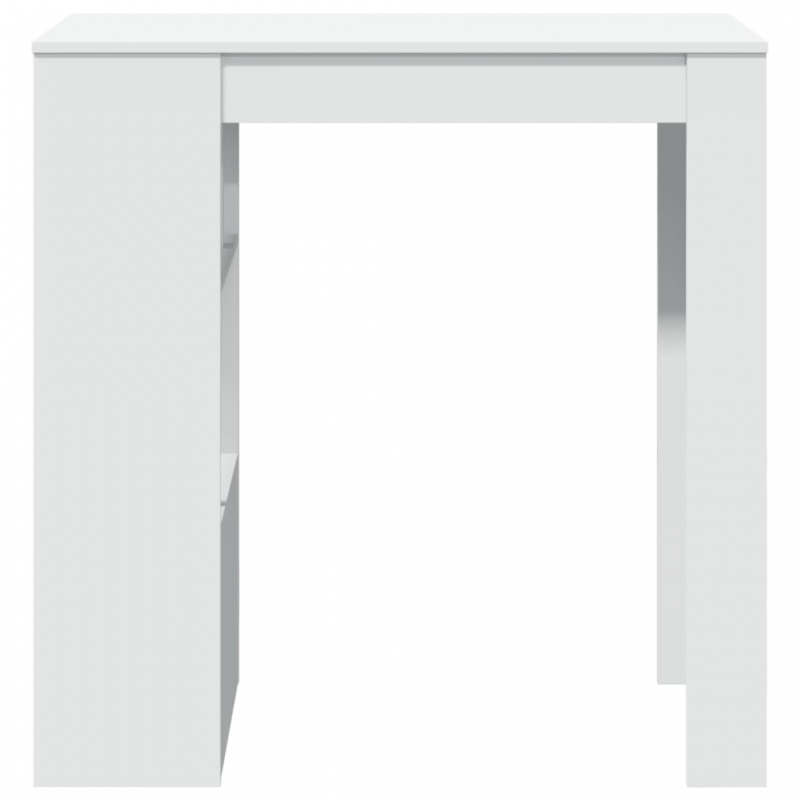 Bartisch mit Regal Weiß 102x50x103,5 cm Holzwerkstoff
