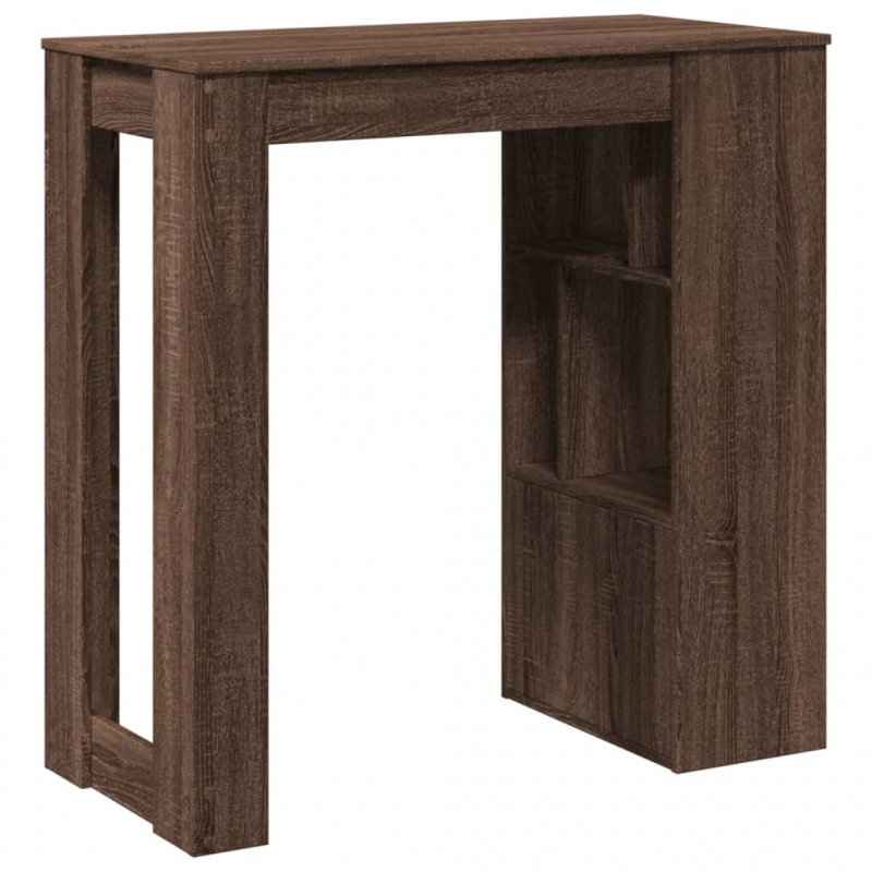 Bartisch mit Regal Braun Eiche 102x50x103,5 cm Holzwerkstoff