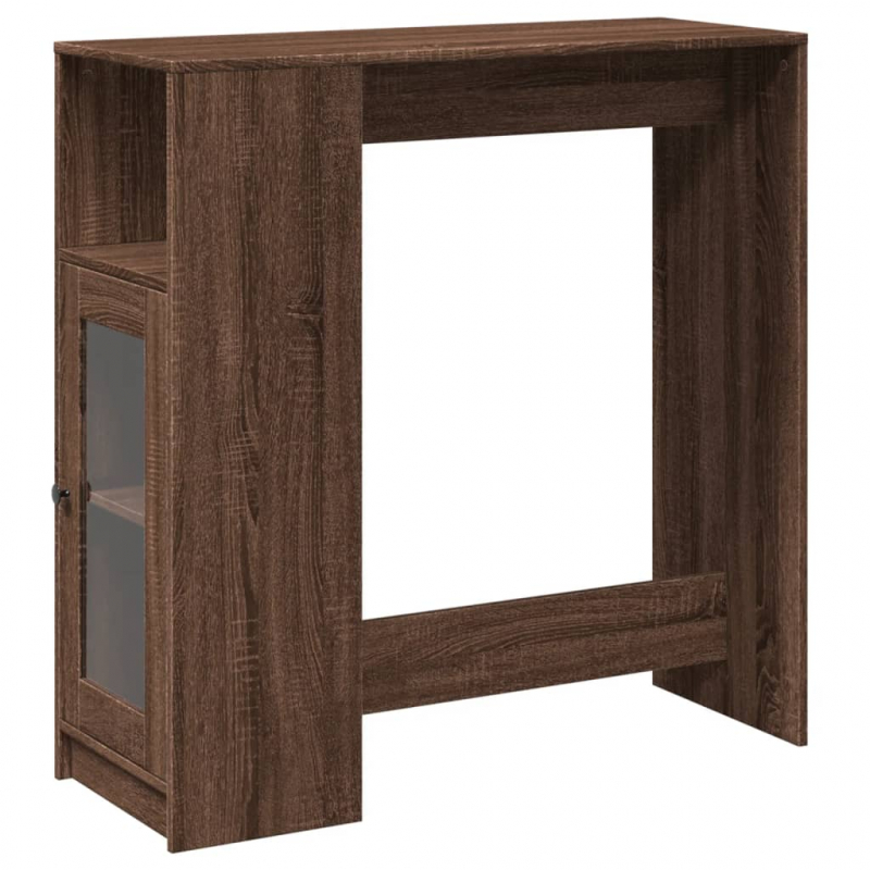 Bartisch mit Regal Braun Eiche 101x40x103,5 cm Holzwerkstoff