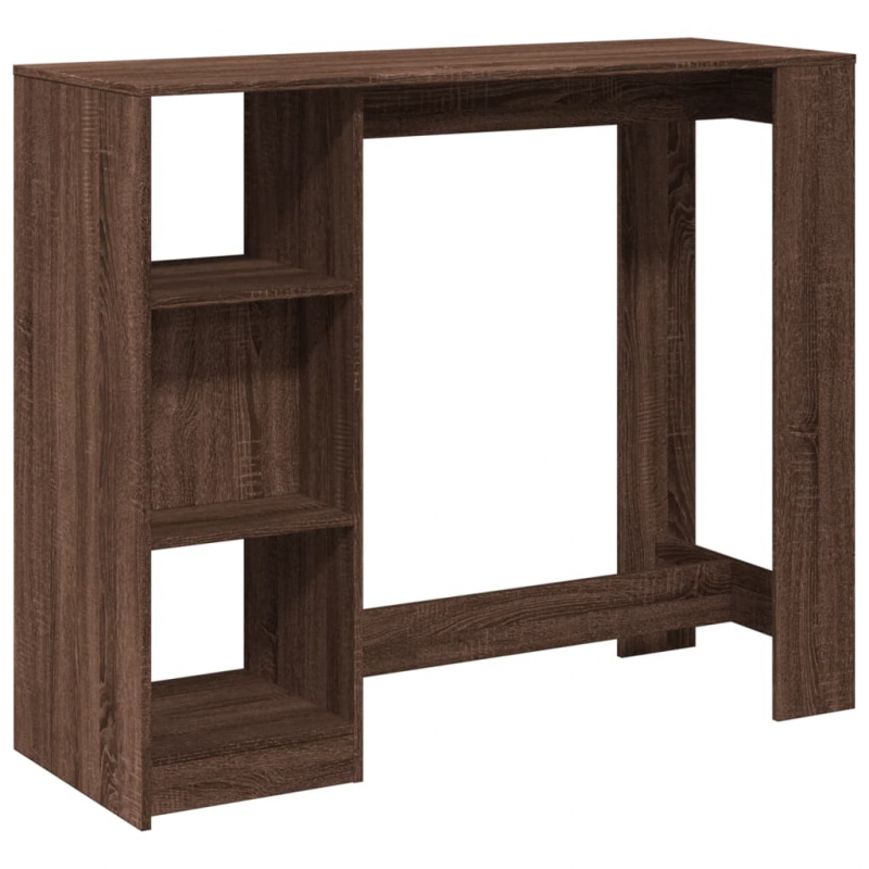 Bartisch mit Regal Braun Eiche 124x46x103,5 cm Holzwerkstoff