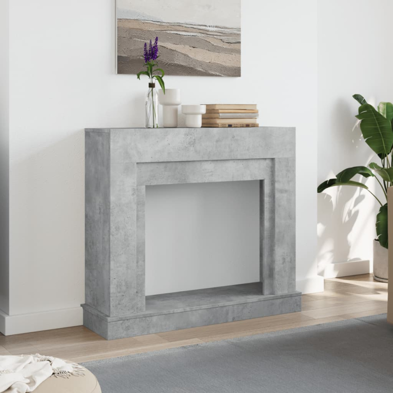 Kaminumrandung Betongrau 100x30x87,5 cm Holzwerkstoff
