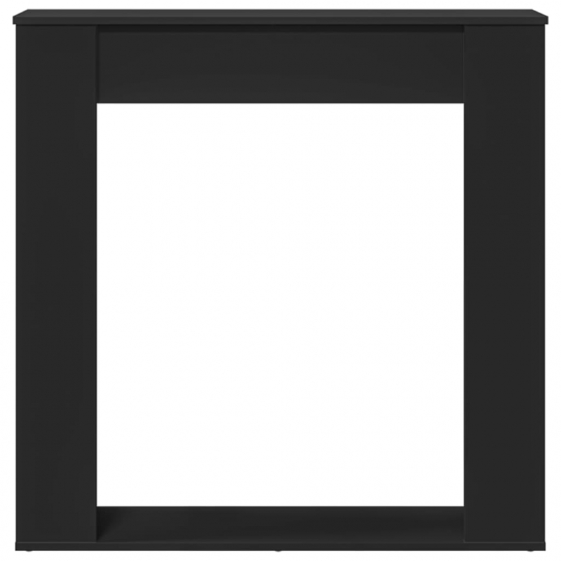 Kaminumrandung Schwarz 100x20x100 cm Holzwerkstoff