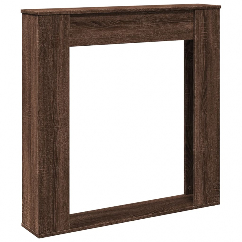 Kaminumrandung Braun Eichen-Optik 100x20x100 cm Holzwerkstoff