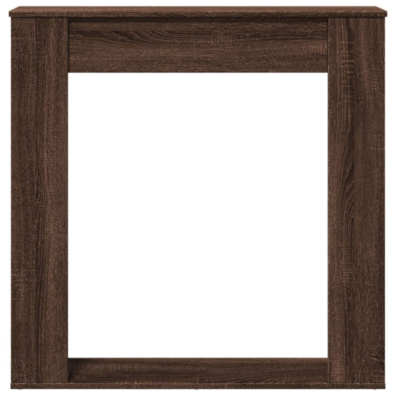 Kaminumrandung Braun Eichen-Optik 100x20x100 cm Holzwerkstoff