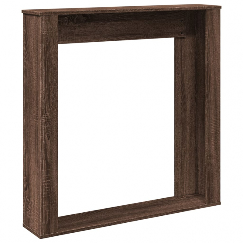 Kaminumrandung Braun Eichen-Optik 100x20x100 cm Holzwerkstoff