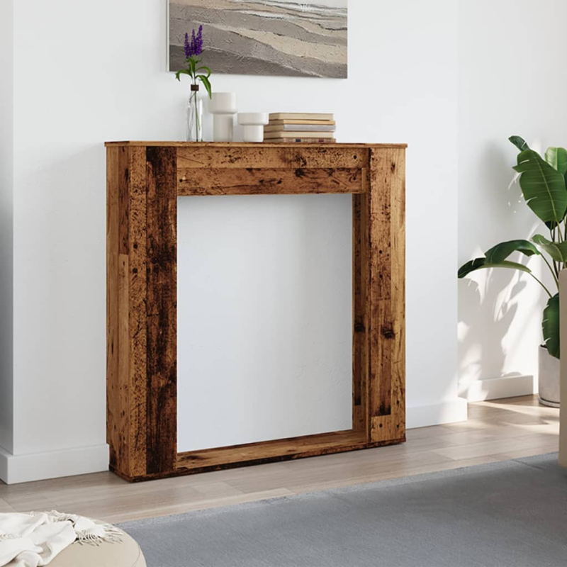 Kaminumrandung Altholz-Optik 100x20x100 cm Holzwerkstoff