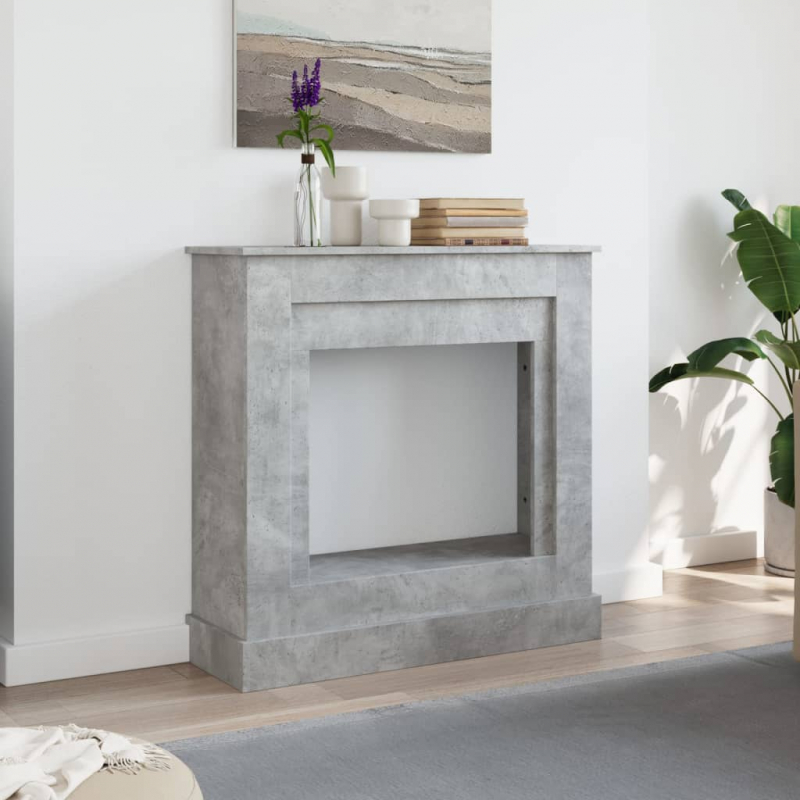 Kaminumrandung Betongrau 90x30x90 cm Holzwerkstoff