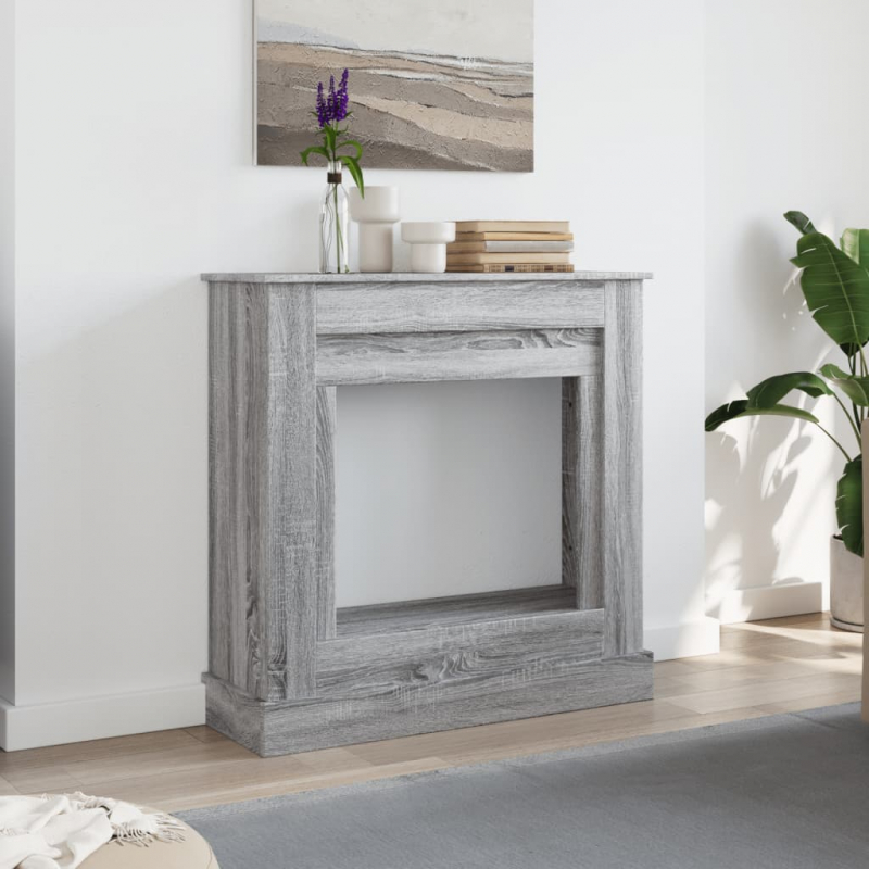 Kaminumrandung Grau Sonoma 90x30x90 cm Holzwerkstoff