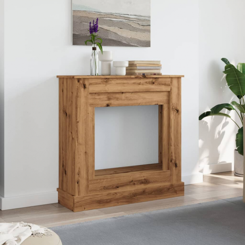 Kaminumrandung Artisan-Eiche 90x30x90 cm Holzwerkstoff
