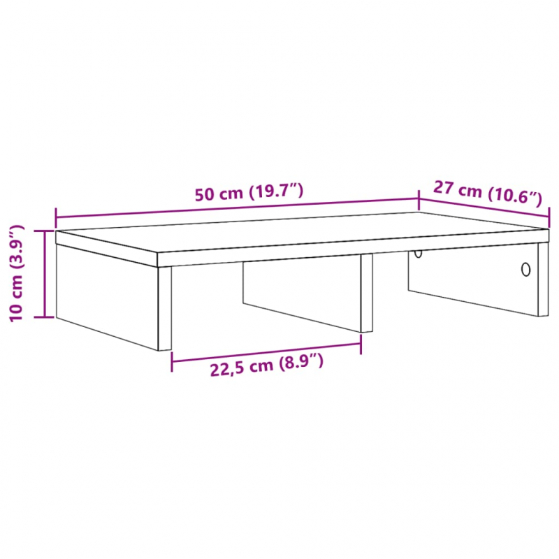 Monitorständer Sonoma-Eiche 50x27x10 cm Holzwerkstoff