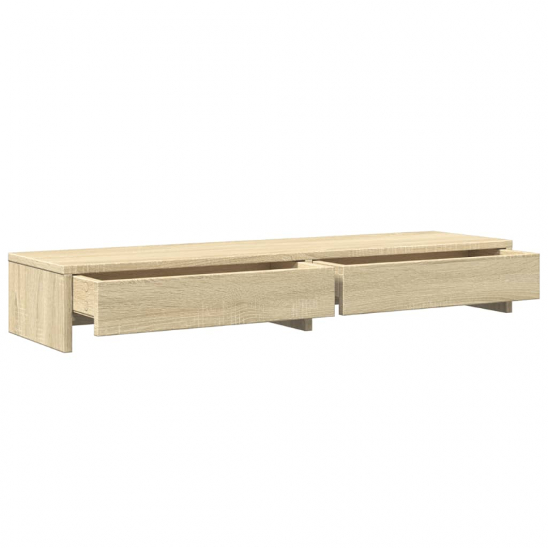 Monitorständer mit Schubladen Sonoma-Eiche 100x27x15 cm