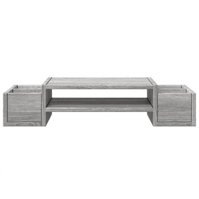 Monitorständer mit Stauraum Grau Sonoma 70x27x15 Holzwerkstoff