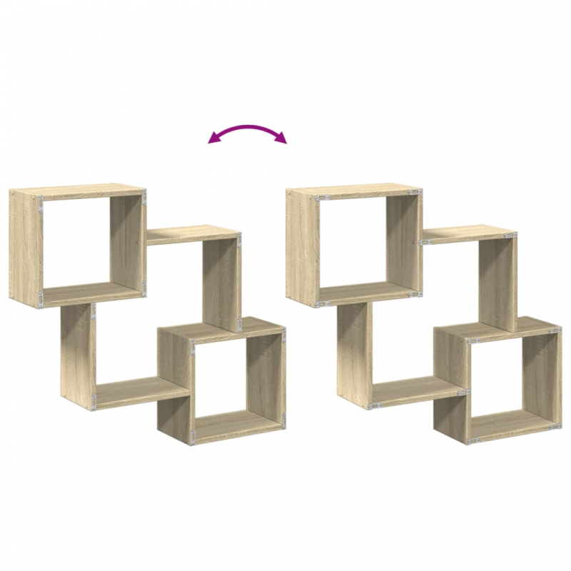 Wandschrank 78x18x71 cm Sonoma Eiche Holzwerkstoff