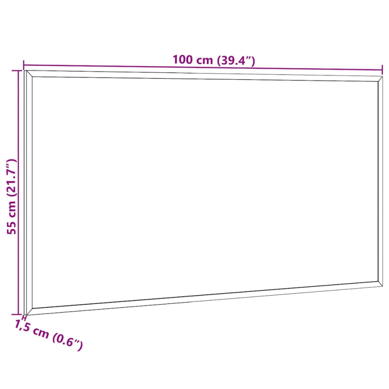 Magnetisches Whiteboard mit massivem Kiefernholzrahmen 100x55cm