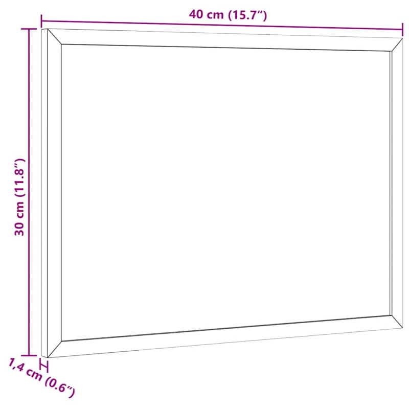 Korktafel mit massivem Kiefernholzrahmen 40x30 cm