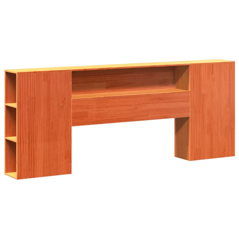 Kopfteil mit Stauraum Wachsbraun 200 cm Massivholz Kiefer