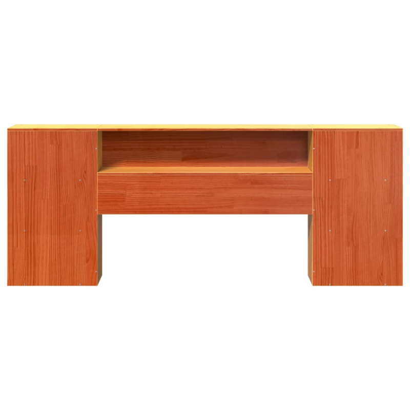 Kopfteil mit Stauraum Wachsbraun 180 cm Massivholz Kiefer