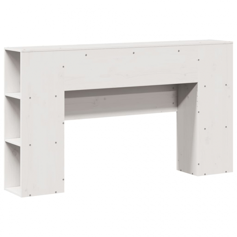Kopfteil mit Stauraum Weiß 150 cm Massivholz Kiefer