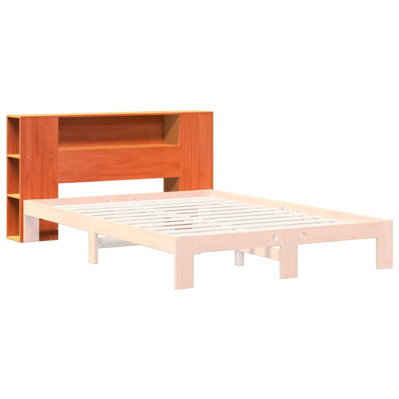 Kopfteil mit Stauraum Wachsbraun 150 cm Massivholz Kiefer
