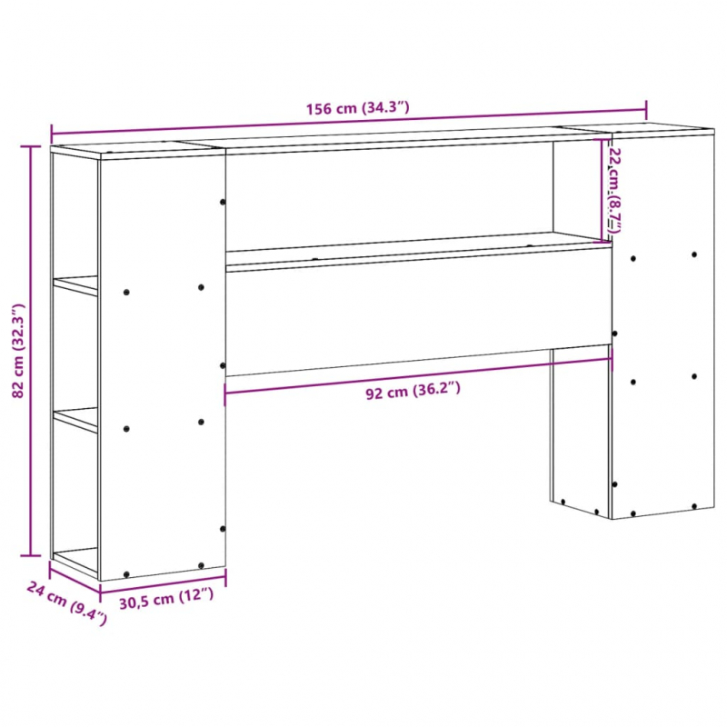 Kopfteil mit Stauraum Wachsbraun 150 cm Massivholz Kiefer